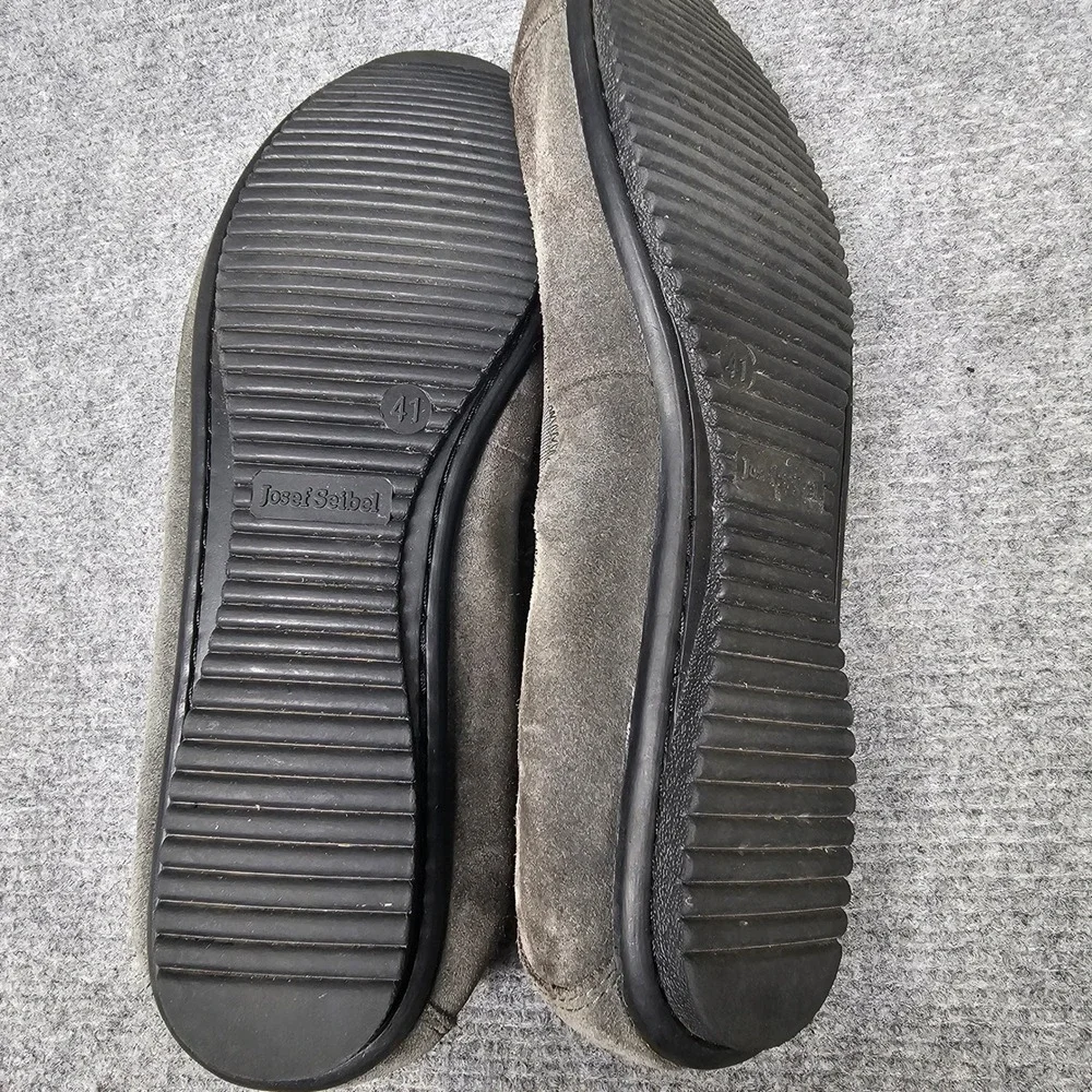Josef Seibel Ballet Flats Womens 41 Grey Suede Comfort Retro Boho Slip On Shoes